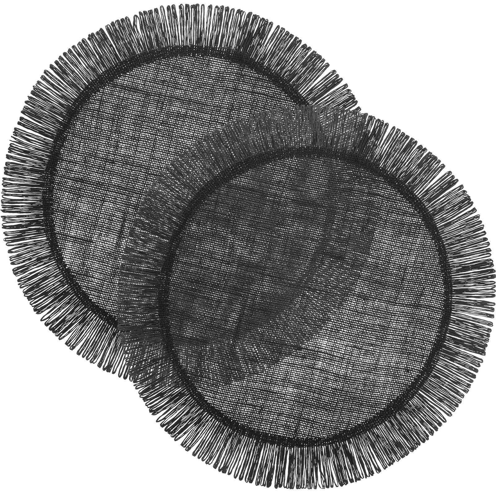 

2pcs Round Placemat Woven Style Dining Table Coaster Set Decorative Place Mats For Home Café Restaurant Use 120Cm Heat