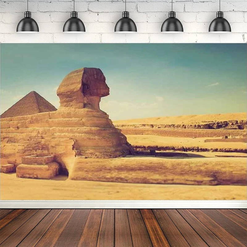 

World Famous Architecture Photography Backdrop Egyptian Sphinx Banner Photo Booth Studio Props Theme Party Background Poster