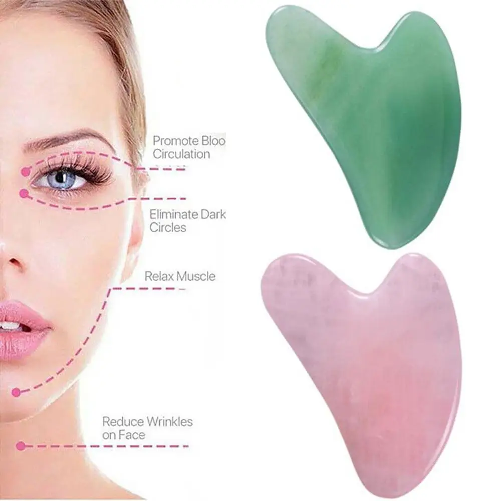 Natural Facial Lift Anti Wrinkle Relaxation Health Care Quartz GuaSha Board Massager Jade Massager