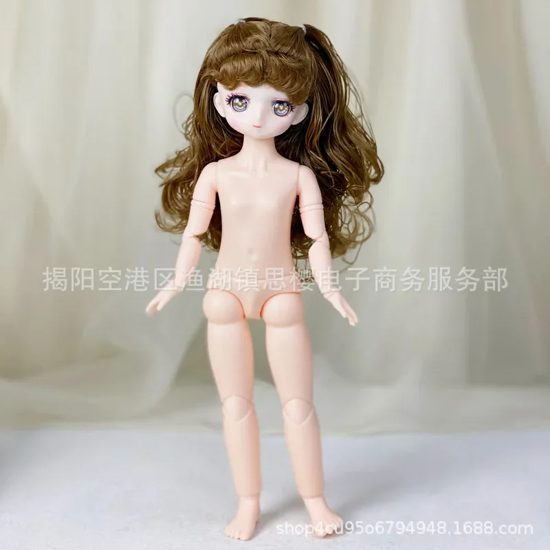 30cm Cartoon Face Doll Naked Body Naked Baby 6 Points Nude Comic Bjd Toy Two-dimensional Makeup 23 Joint General Muscle Toy