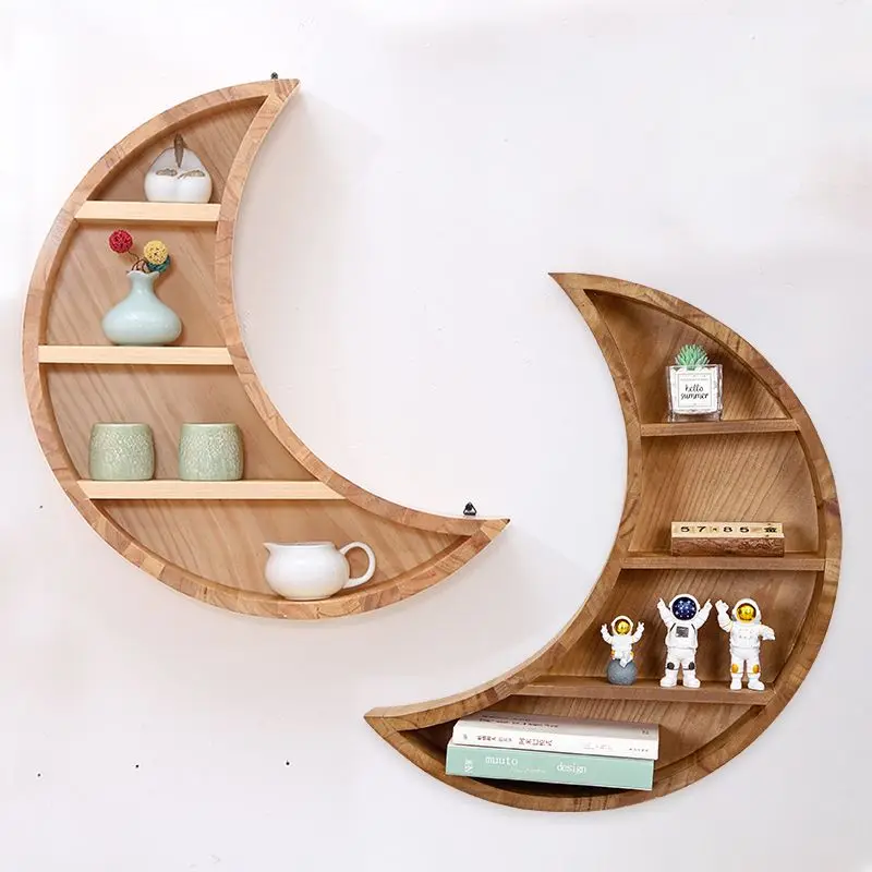 Solid wood new Chinese tea rack Hanging Wall Treasure Pavilion Wall mounted teapot display rack