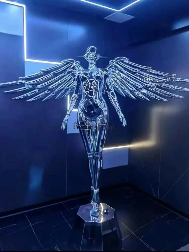 

ld38FRP Electroplating Robot Muse Sculpture Bar KTV Floor Ornament