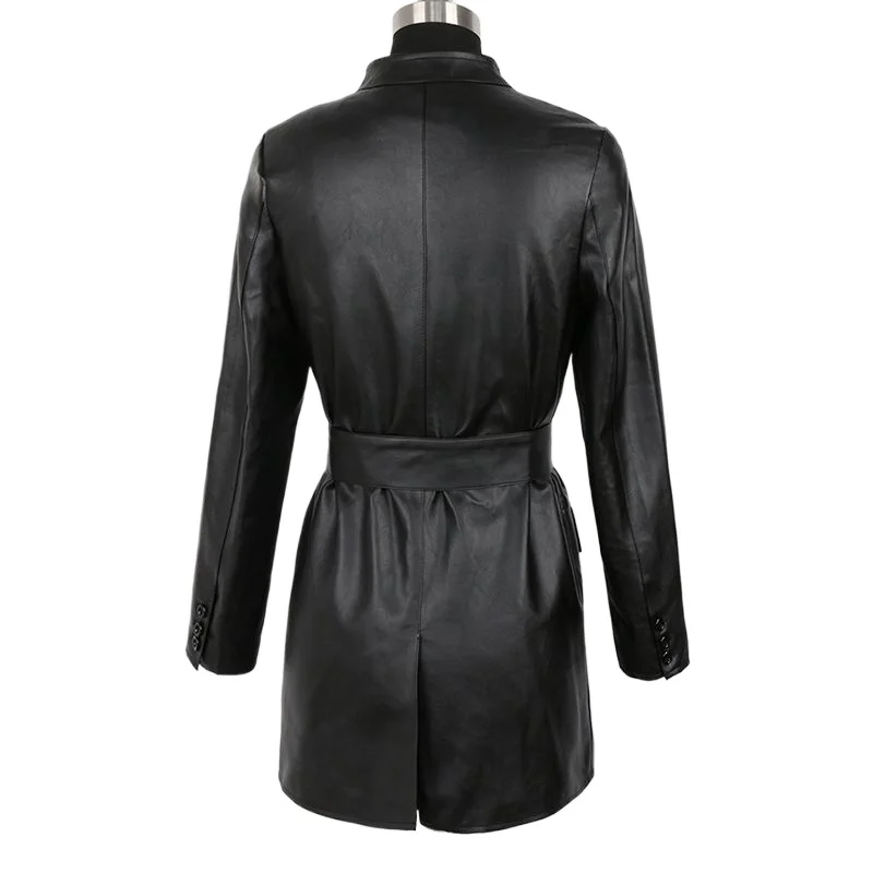 Women's Models Fall Winter Coat Blouse Suit Lace V-neck Slim Waist Loose Fashion Senior Design Sense Leisure Simple Brand New