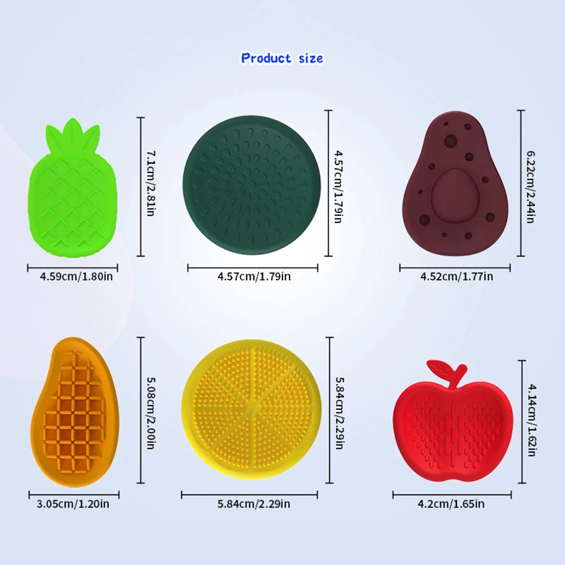 6 teile/satz Erwachsene Kinder Sensorischen Silikon Stein Obst Bunte Zappeln Spielzeug für Autismus Stress Relief Dekompression Spielzeug Kinder Geschenke