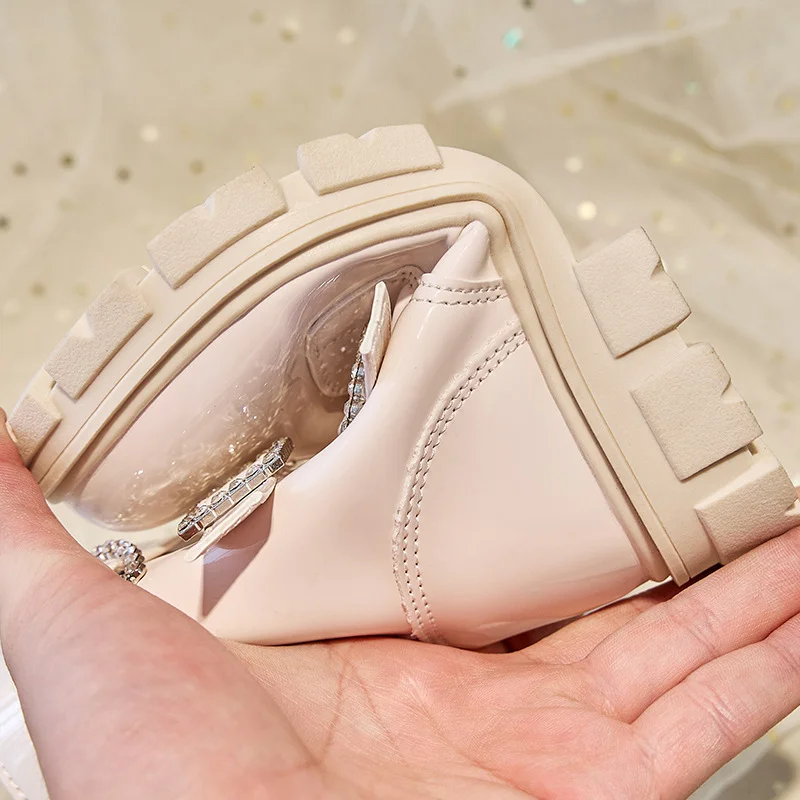 الخريف الشتاء الفتيات الثلوج أحذية الأطفال حجر الراين الحب الأميرة أحذية المضادة للانزلاق لينة سوليد يندبروف مقاوم للماء أحذية أطفال