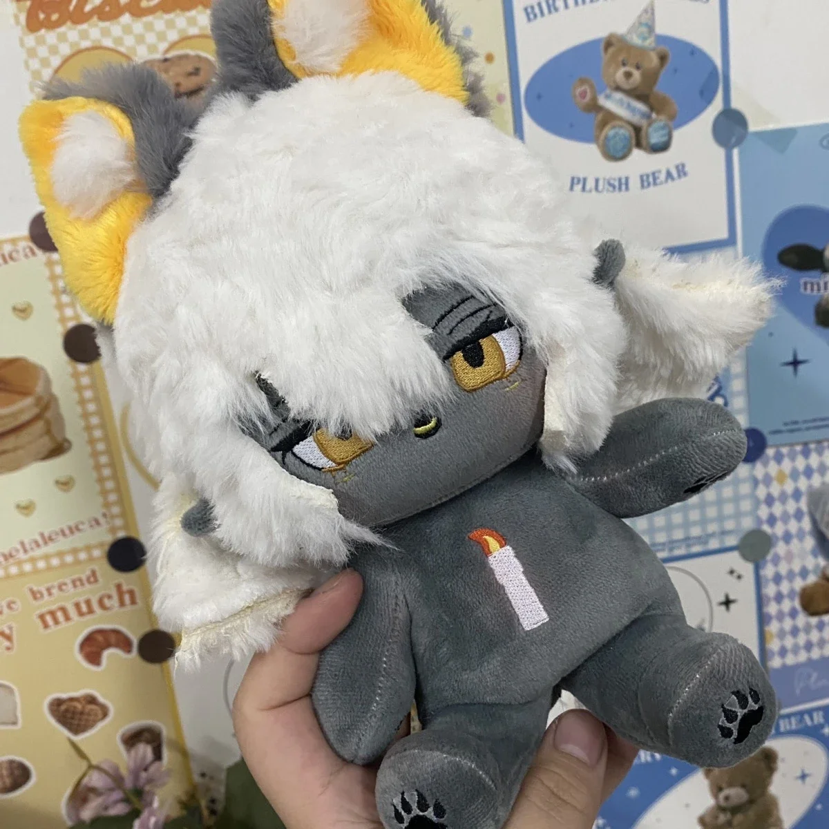 Peluche da 20 cm del gioco Sky: Children of the Light, simpatico gatto nero in costume, personaggio dei cartoni animati, giocattolo in cotone, bambole, regalo cosplay.