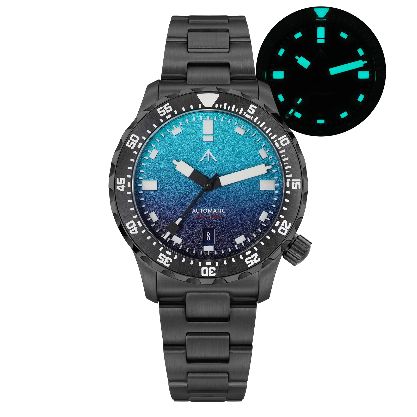 MILITADO ML20 Automatische Taucheruhr 39 mm PT5000 Mechanisch Saphir 200 m wasserdicht PVD BGW9 Lume Stahlarmband Herrenuhren