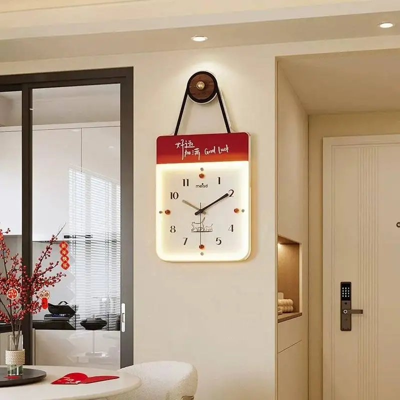 Glow Vertical Wooden Wall Clock Pendulum Luxury Silent Alarm Digital Wall Clock Decoration Kitchen Zegar Scienny Home Decor