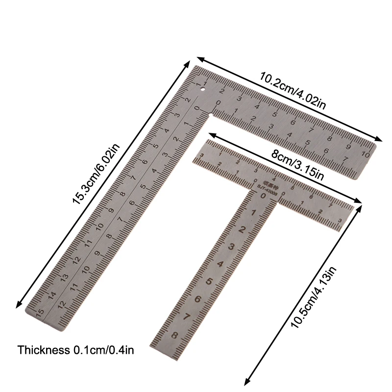 Mini T/L Quadratisches Lineal, Mess-Layout-Werkzeug, rechtwinkliges Lineal aus Edelstahl, 90-Drehlineal, Präzisions-Gebäude-Rahmenlehre