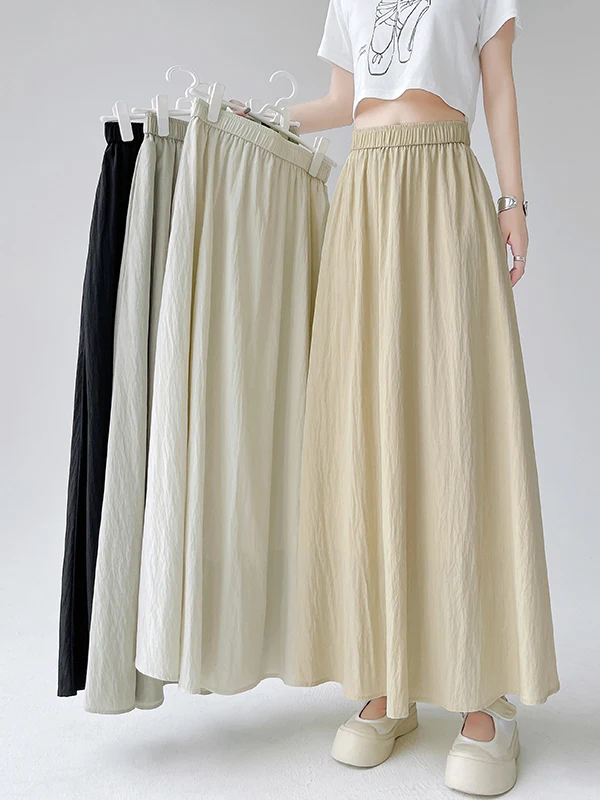 

Широкие брюки из льняной ткани Ice Silk для женщин, летние, тонкие, с высокой талией, свободные, повседневные, струящиеся, в пол, в стиле юбки Ямамото