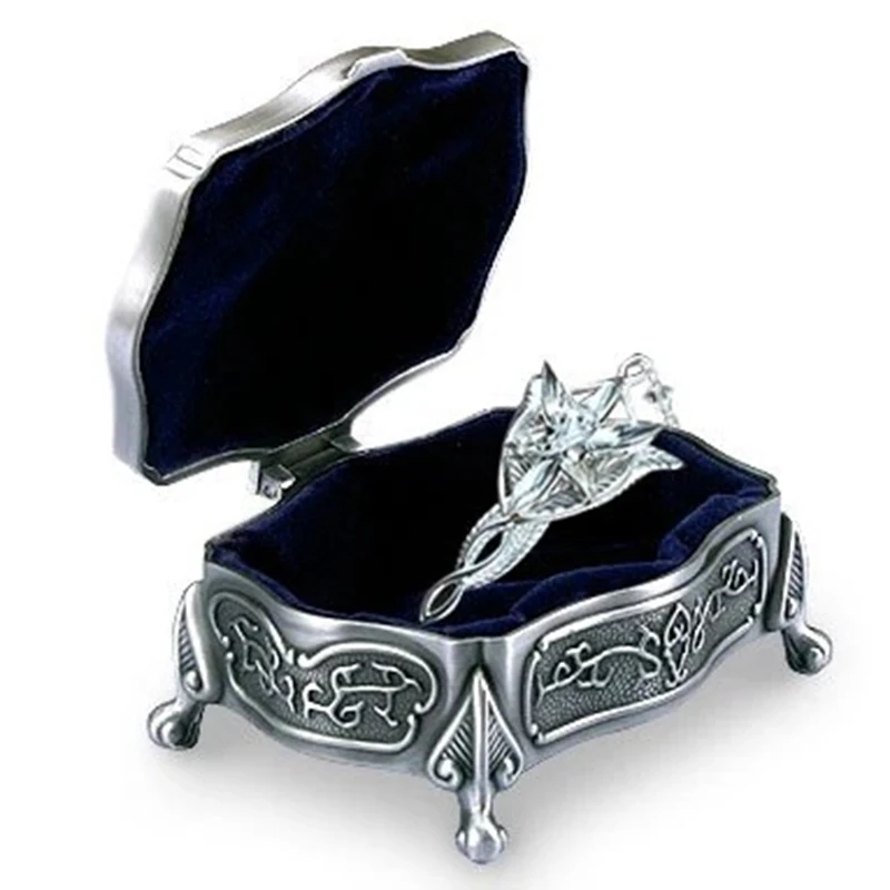 

Серебряный кулон Arwen Evenstar S925 с металлической шкатулкой для украшений, серебряное ожерелье Arwen, модное ожерелье фея, принцесса, сумерки, звезда, ожерелье