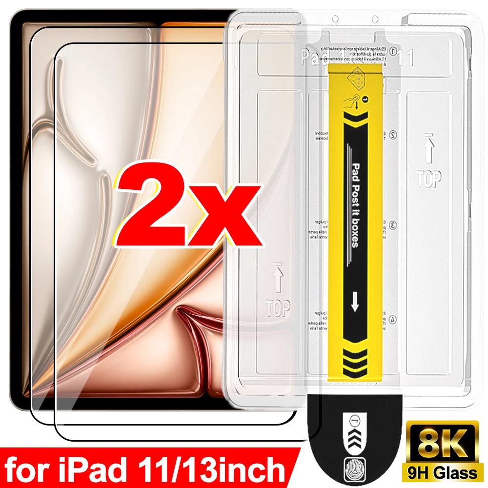 

Пленки из закаленного стекла 9H для iPad 11th 2025 HD Clarity Защитная пленка для экрана с удобной установкой коробки для iPad Air6 11 дюймов Air 13 дюймов