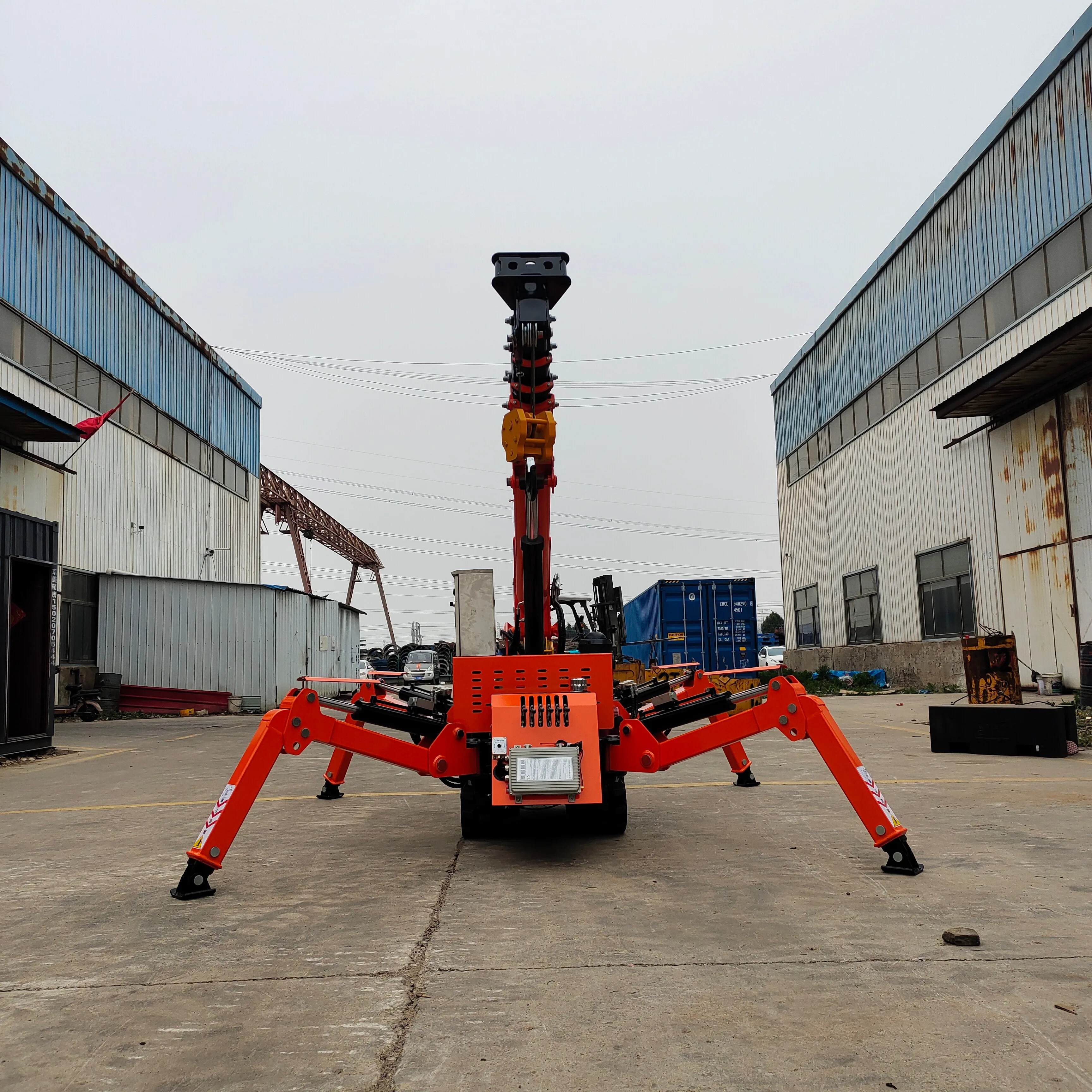 2 tons outdoor all-terrain crawler spider articulated arm lifting crane power high performance spider crane