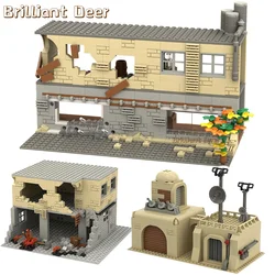 Abandoned Ruined Buildings MOC WW2 Pubg Military Base DIY Scenes Building Blocks Set Parts for Army Soldier Figures Boys Toys