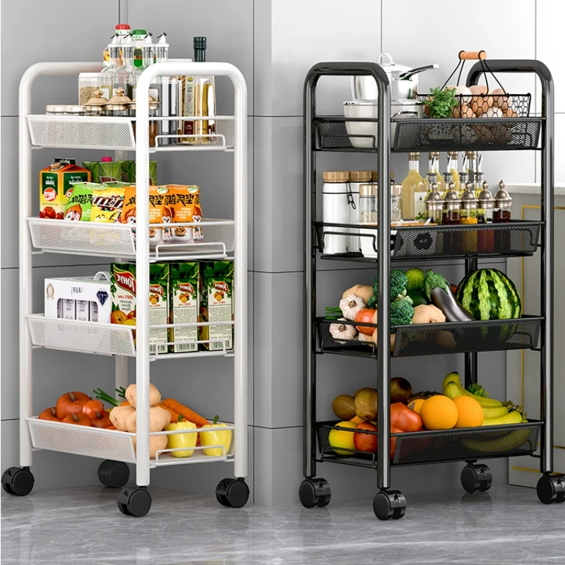 Kitchen multifunctional storage rack, floor to floor multi-layer storage rack, household stainless steel storage rack,