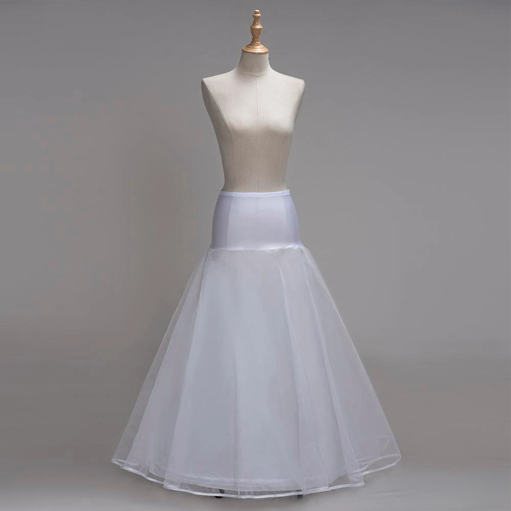 Jupon de mariage blanc en Satin, 1 cerceau, ligne A, jupe de mariage, accessoires Crinoline, CPA1338