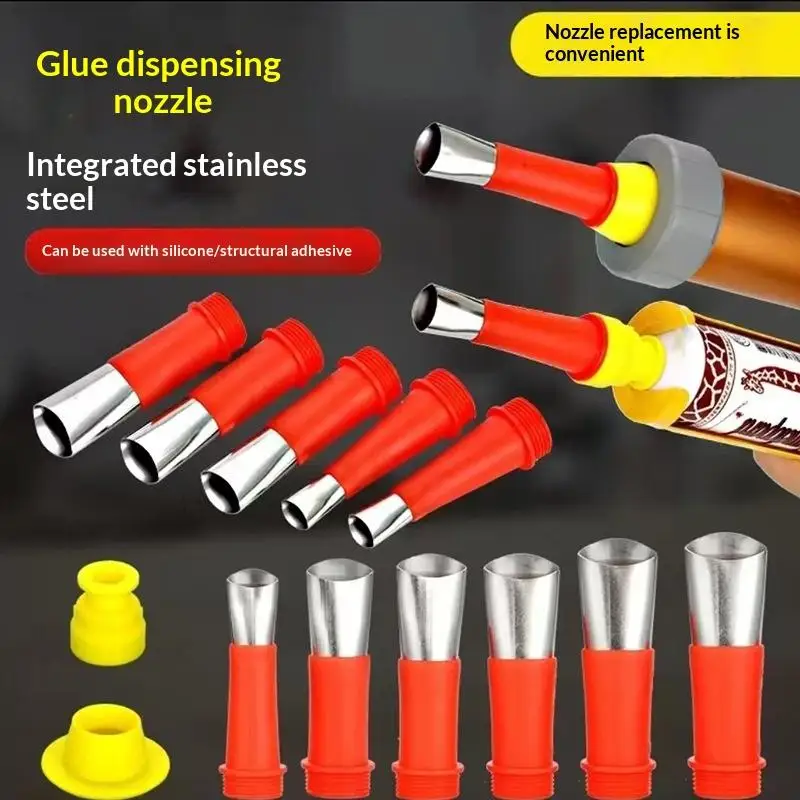 Rustproof Stainless Steel Caulking Nozzle Set Professional Silicone Sealant Applicator Tools for Bathroom Kitchen Renovation