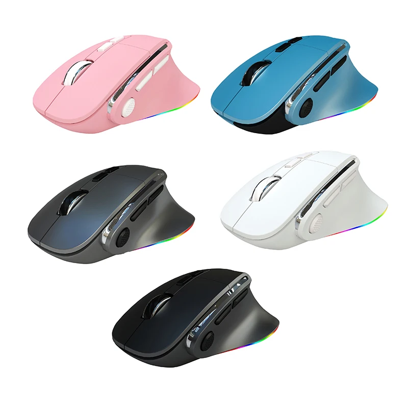 Rechargeable Multi-mode Wireless Mouse Ergonomic 2400 DPI Bluetooth Mouse Office Mice ESports Gaming Lol Laptop