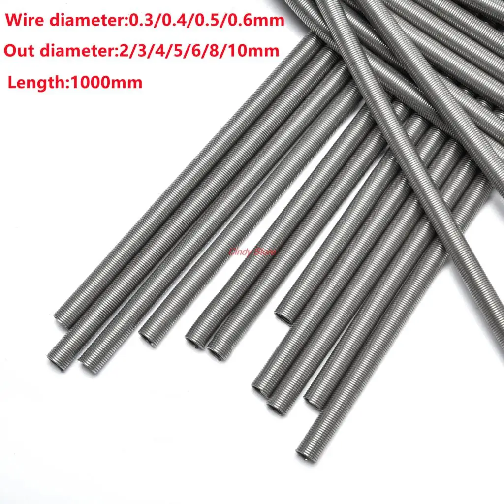 

2PCS, Small Steel Long Flexible Extension Compression Spring,0.3/0.4/0.5/0.6mm Wire Dia*2/3/4/5/6/8/10mm Out Dia*1000mm Length