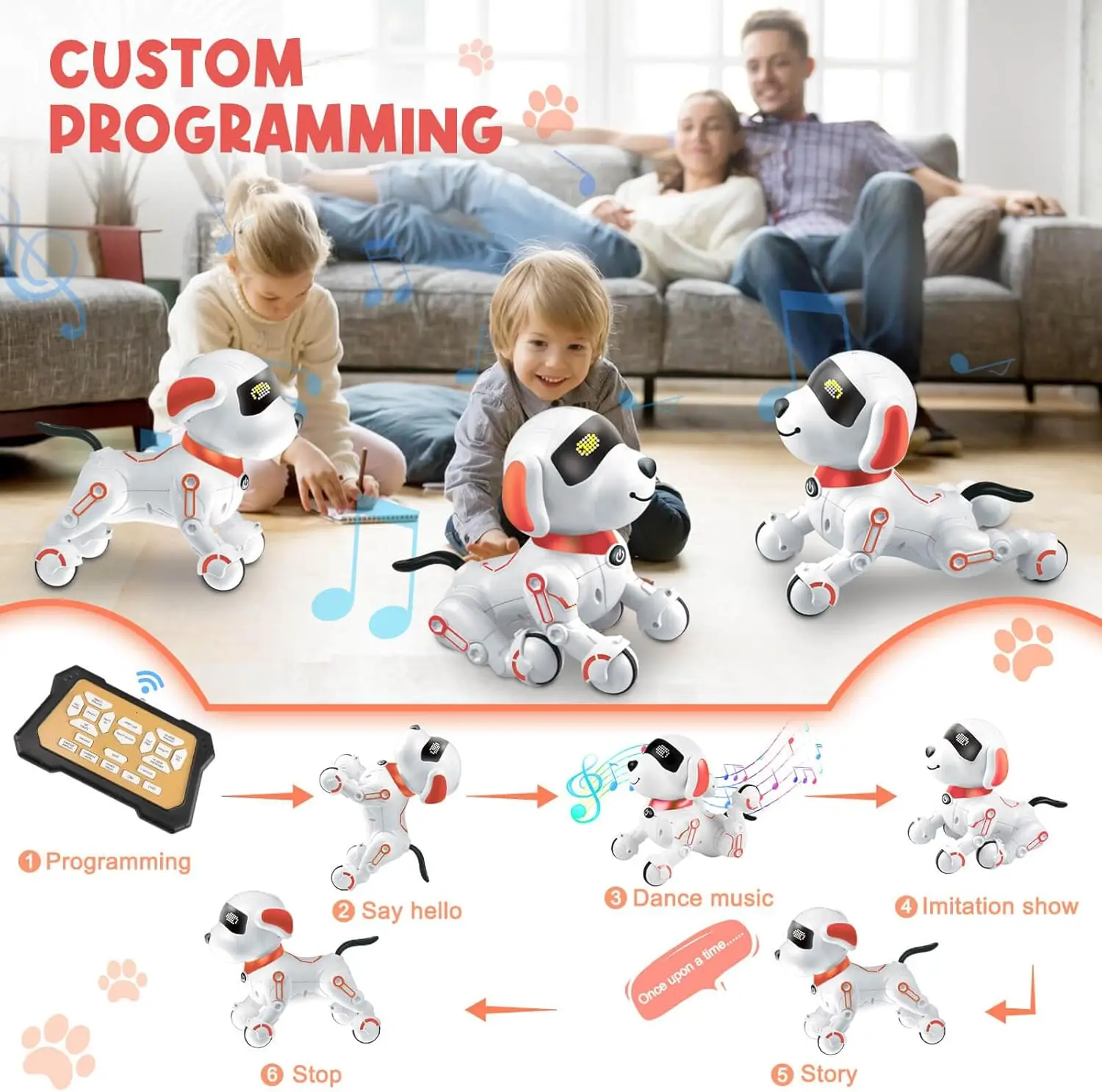 Smart Machine Dog Companion - Elektronische huisdierrobot met zang-, dans- en stuntfuncties voor vroeg onderwijs, kerstcadeau