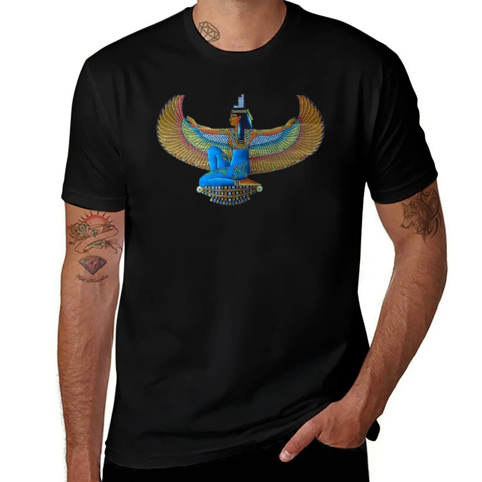 Isis Egyptian Goddess T-Shirt Basic Casual Wear Short Sleeve Top T-Shirt
