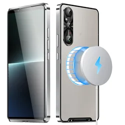 Shockproof Metal Armor Case For Sony Xperia 1 IV V VI Case Magsafe Aluminum Frame Matte PC Cover Funda For Sony Xperia1 VI Case