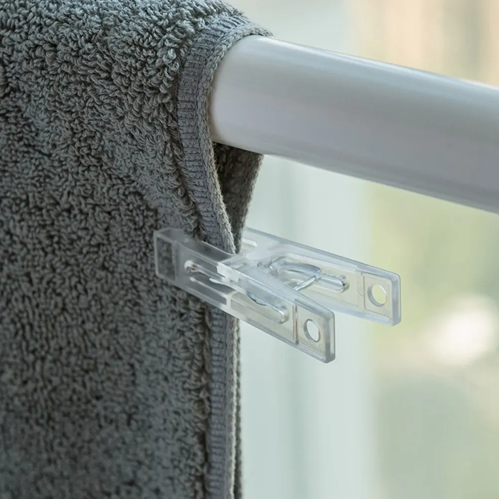 

10pcs Anti-Wind Clothes Clips Plastic White Multifunctional Towel Socks Shirts Hangers Home Office Use Clothespin