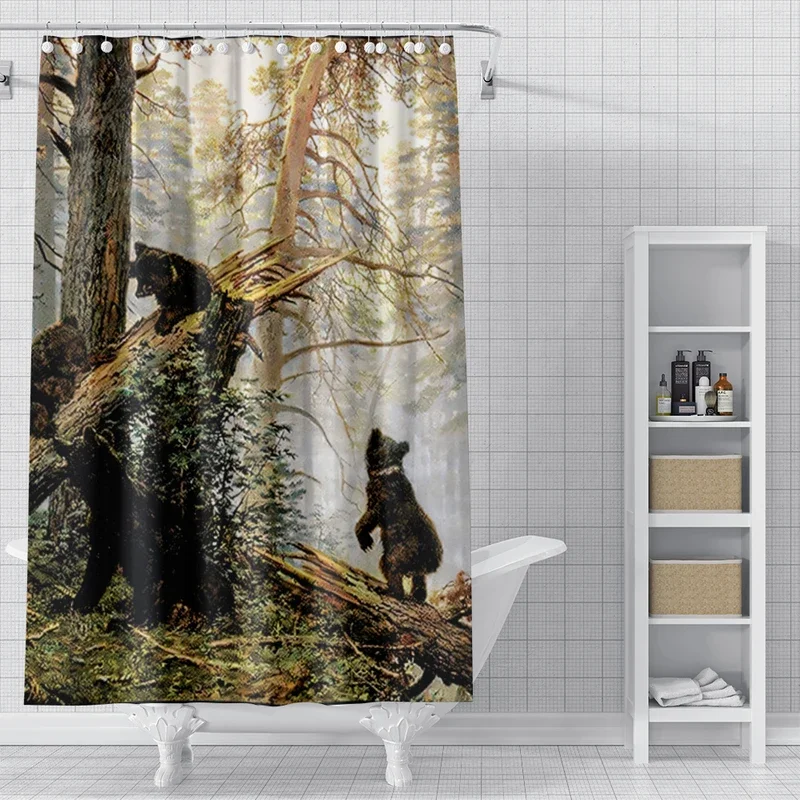 home shower curtains for bathroom Landscape animals waterproof fabric bathroom Curtains modern shower curtain 180x200 240x200