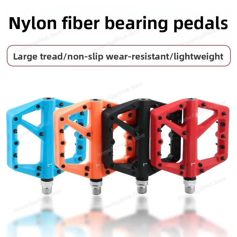 Bicycle Pedals Mtb Nylon Platform Footrest Flat Mountain Bike Paddle Grip Pedalen Bearings Footboards Cycling Foot Hold
