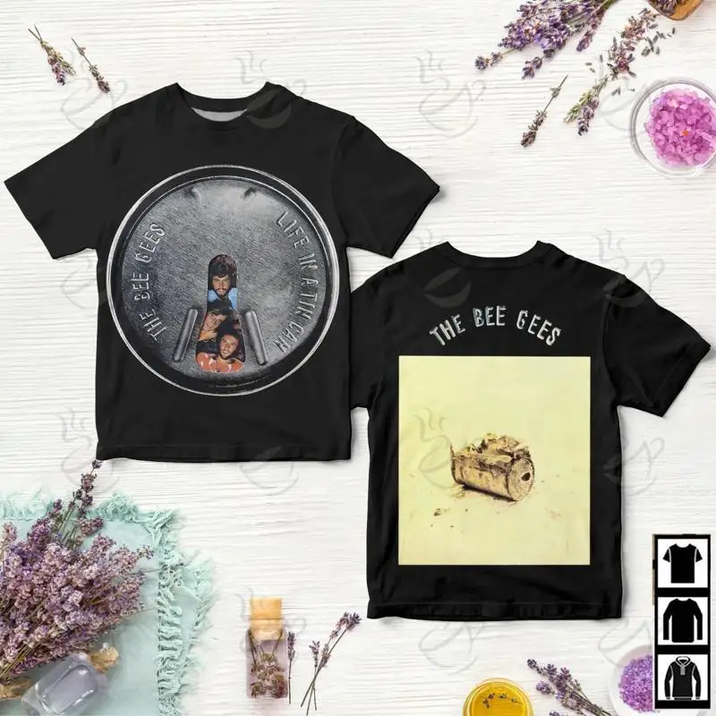 Bee Gees Band Live In A Tin Can Print T Shirt S 5Xl Size Music Lovers For Men