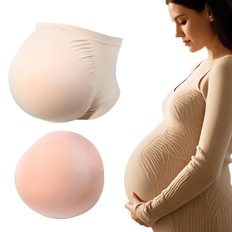

ONEFENG False Pregnancy Belly Props One-Piece Transformation Light Sponge Invisible Belly Memory Foam for Unisex