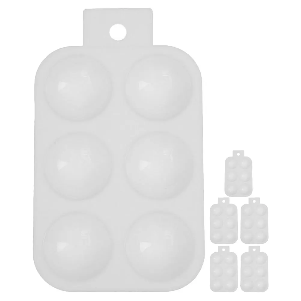 

6pcs Plastic Painting Palette Color Mixing Tray Watercolor Oil Pigment Storage Small Lightweight Empty Board Mini Paint