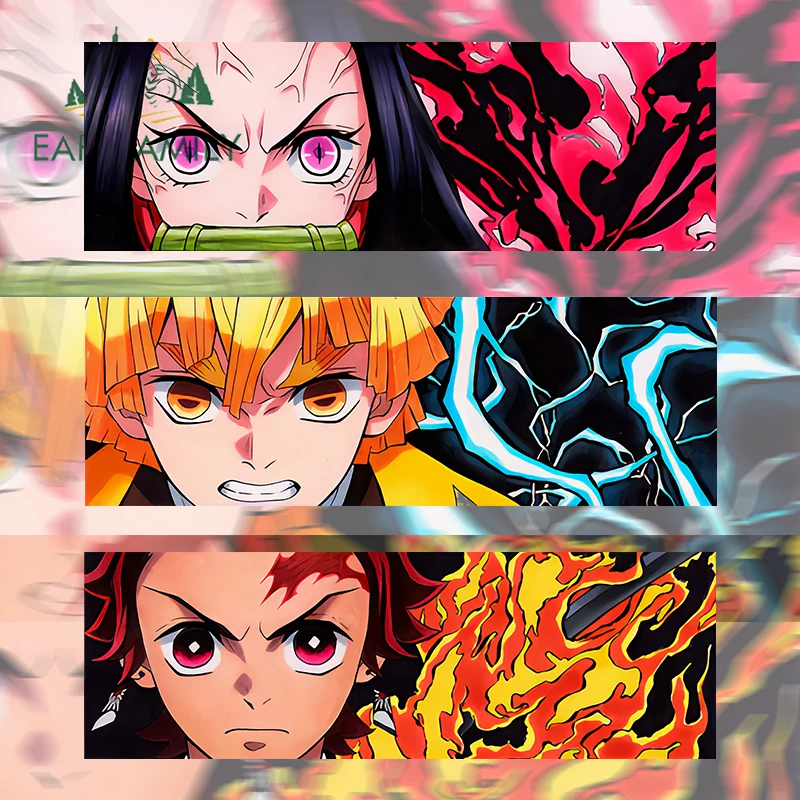 

Автомобильные наклейки EARLFAMILY, 13 см x 12,8 см, Kamado Nezuko Peek, агацума, Zenitsu, Slaps, Kamado, Tanjirou, наклейка, демон, аниме аксессуары