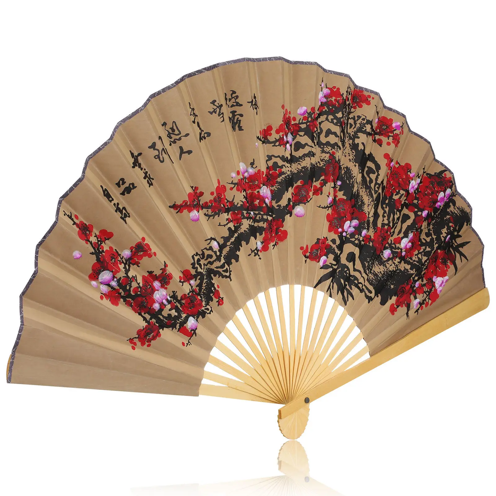 Chinese Style Giant Folding Fan Wall Decor Oversized Paper and Wood Wall Hanging Fan for Modern Home Decor Photo Shoot Backdrop