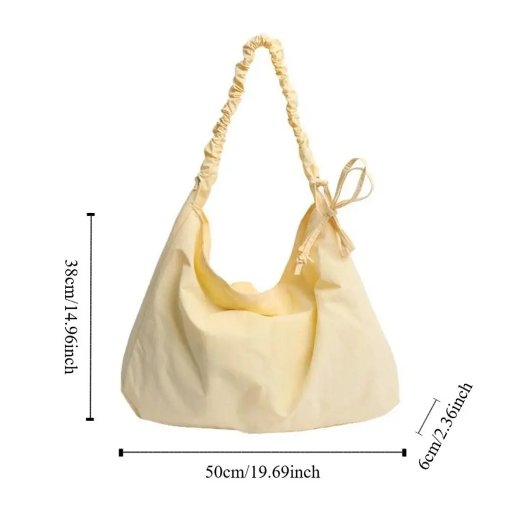 Borsa a tracolla pieghettata tinta unita alla moda Borse a tracolla in nylon per il tempo libero di grande capacità Borsa semplice per studenti sotto le ascelle Primavera Estate