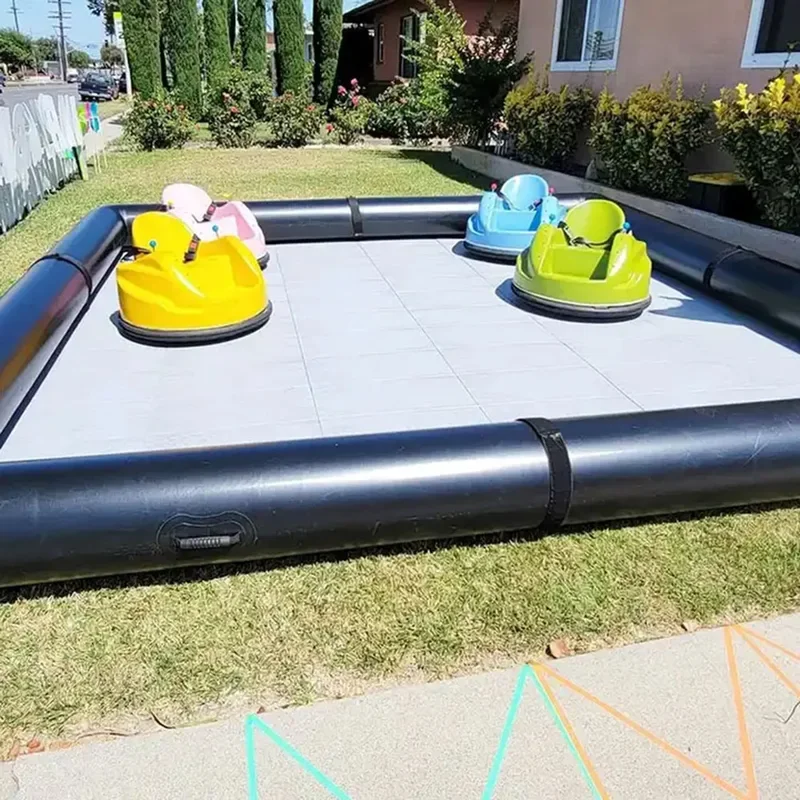 inflatable race track with pump,Portable waterproof PVC bumper for cars,  inflatables fence bumper cars toys, new design