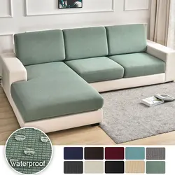 1PC Waterproof Sofa Couch Cover Elastic Seat Cushion Cover L shaped Combination Chaise Sofa Slipcover For Living Room Home Decor