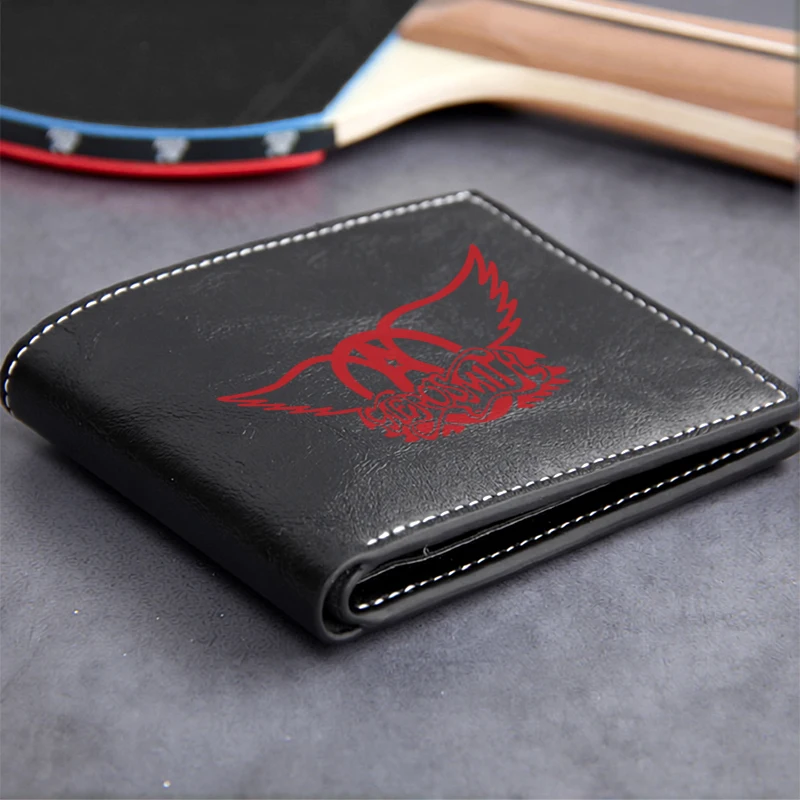 Aerobattle Logo Embossed PU Leather Wallet for Men Lightweight Durable Business Style Compact Design