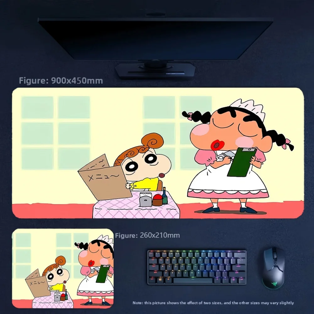 New Office Large Size High Value Tabletop Pad Animation Crayon Shin-chan and His Friends Leather Non-slip Mouse Pad Keyboard Pad