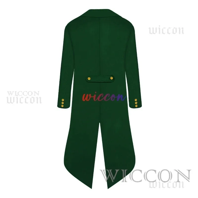 Abrigo Steampunk verde pirata del Día de San Patricio para hombre, abrigo verde, chaqueta renacentista, disfraz de Sombrerero de Halloween