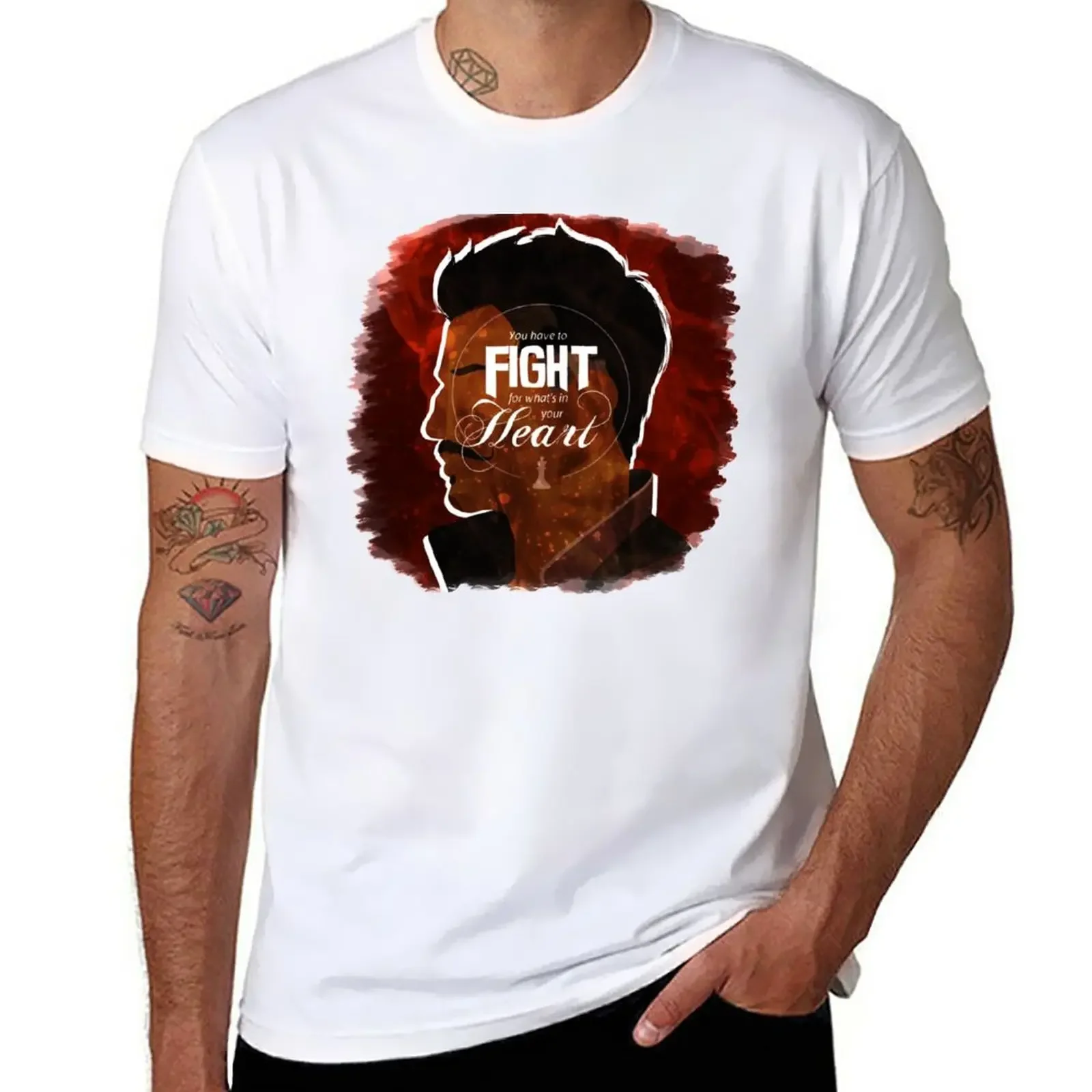 

Dorian - Fight For What's In You Heart T-Shirt kawaii clothes Aesthetic clothing blacks plain T-shirts for men cotton