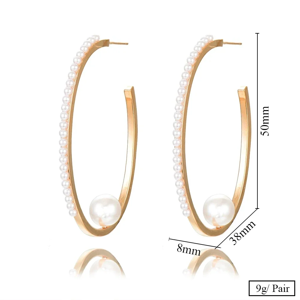 Missvikki Luxury Summer Pearls Hoop Earrings Trendy Cubic Zircon High Quality for women Wedding Engagement Party JEWELRY