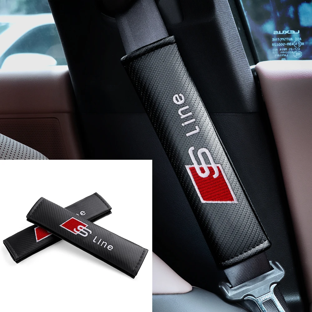 Car Seat Belt Cover Shoulder Protector Pads Center Cover for Audi A4 B8 B6 B9 B7 A3 Q5 A5 B6 R6 R S1 S2 S3 S4 B5 S6 B7 S Quattro