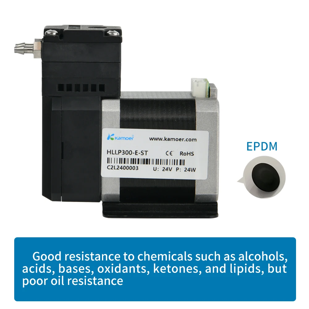 Kamoer 300 ml/min HLLP300 pompa per liquidi a membrana 24V motore passo-passo 6000H pressione del liquido 0.3Mpa con connettori metallici per