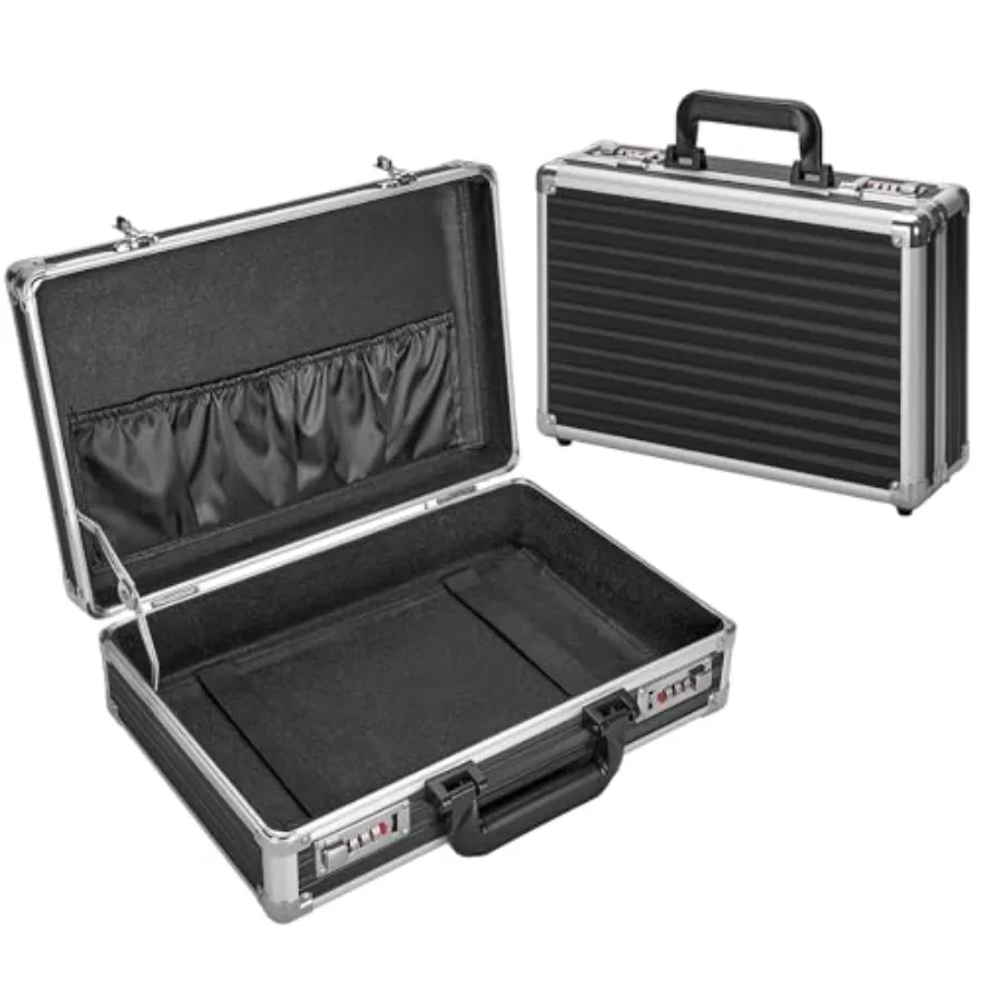 

File Organizer Storage Box - 14.2 x 9.4 x 4.5 Inch, Portable Locking Storage Totes with Dual Combination Locks for Cash, Docume