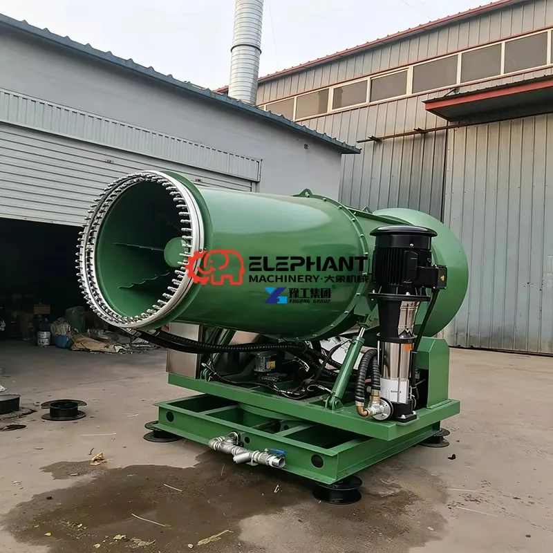 100M Large Range Motor-Driven Water Mist Fogging Machine with Engine Pump 360 Degree Dust Controller Automatic Fog Cannon