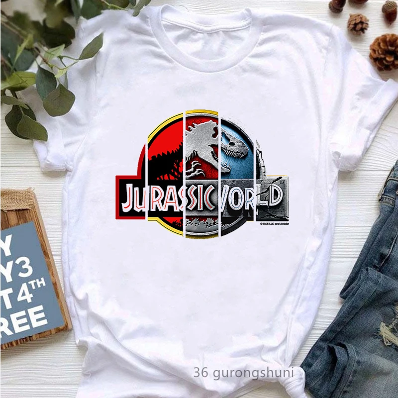 Glitter Jurassic Park Letter Print Tshirt Women Harajuku Kawaii Clothes Dinosaur R-Rex T Shirt Femme Summer Tops Tee Shirt 2023