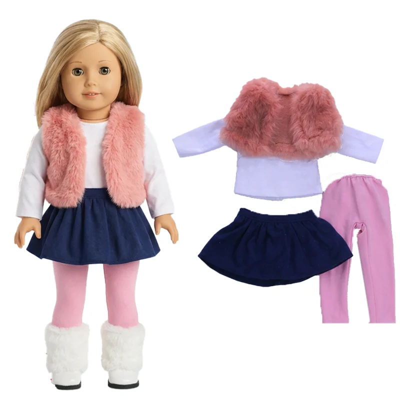 

Одежда для кукол American Girl 18 дюймов: модное платье в стиле Фэр-Айл, зимняя шерстяная юбка, плюшевое пальто, одежда для кукол Reborn 43 см