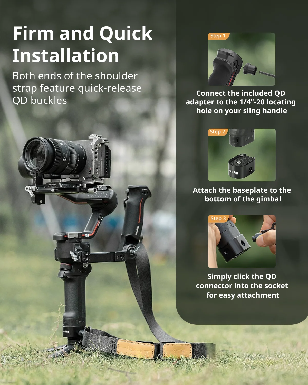 Pasek na ramię SmallRig do stabilizatorów DJI, czarny, do gimbalów DJI, do DJI RS 4/RS 3 Pro /RS4 Pro/RS 4 Mini/RS 3 Mini /RS2 5362 — zdjęcie produktu 4