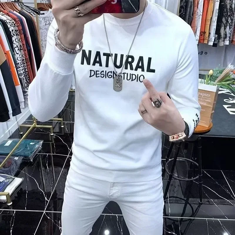 Sweatshirts for Men Printing Man Pullover Autumn Harajuku Fashion Pastel Color One Piece Novelty And High Quality Simple Emo S